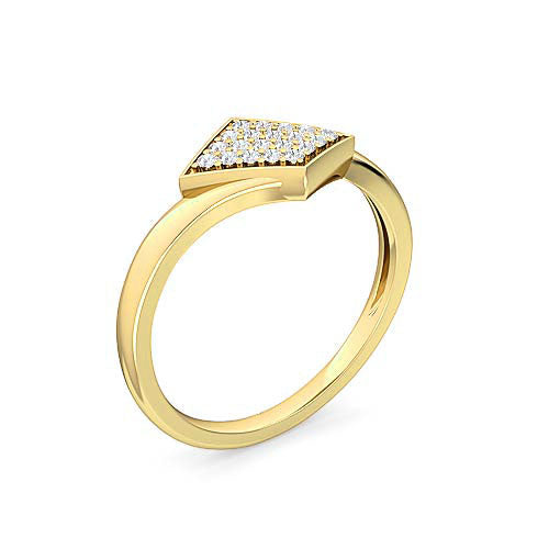 Diagonal Round Brilliant Pavé Diamond Ring | Bold Diagonal Pavé Design Setting