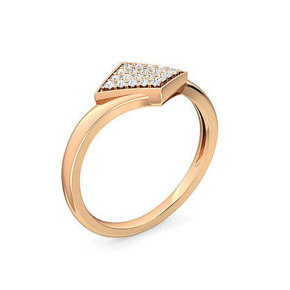 Diagonal Round Brilliant Pavé Diamond Ring | Bold Diagonal Pavé Design Setting