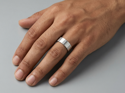 Men’s Princess Cut Diamond Eternity Band | Brushed Finish Modern Setting