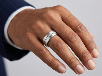 Men’s Three Stone Round Diamond Ring | Balanced Harmony Design