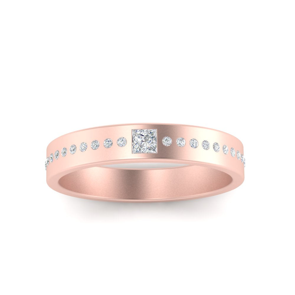 men’s princess cut solitaire diamond wedding ring | classic minimalist setting