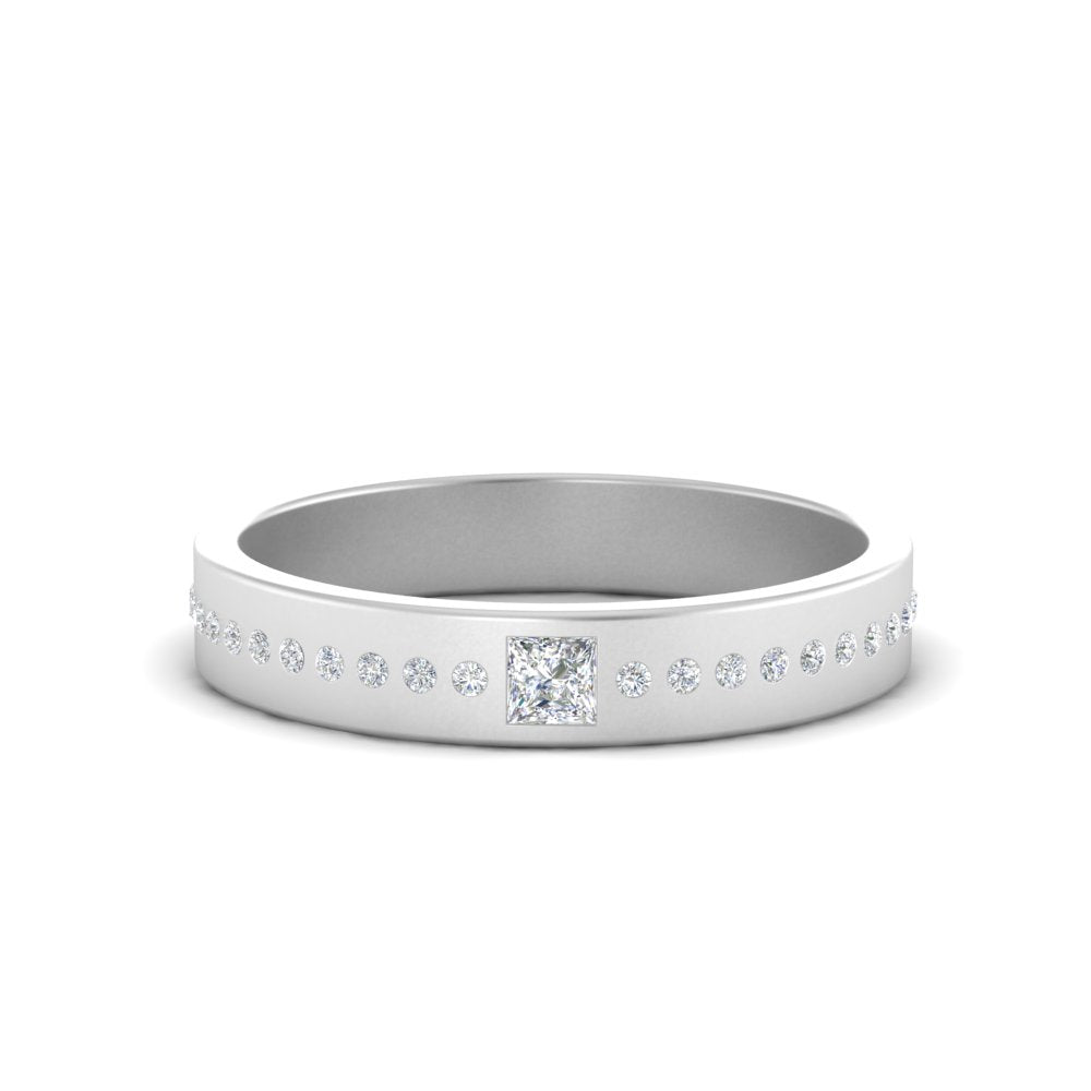 men’s princess cut solitaire diamond wedding ring | classic minimalist setting