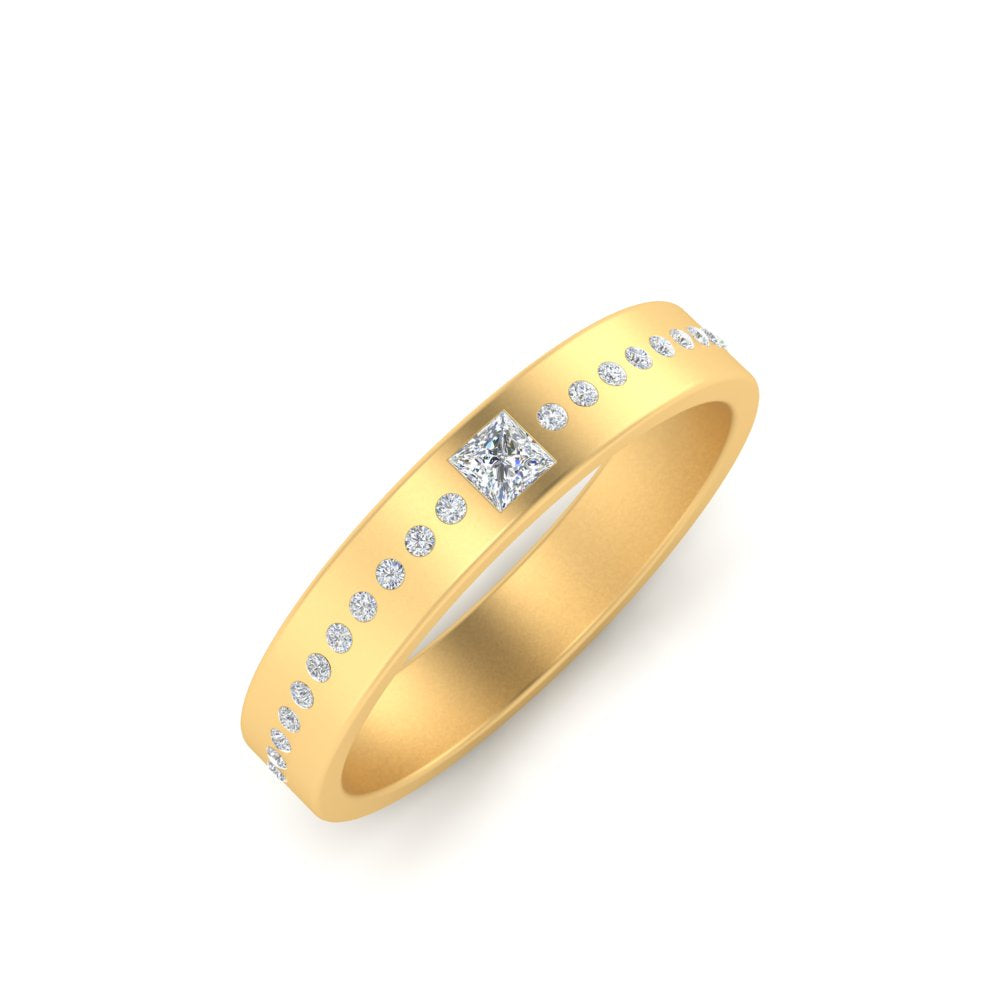 men’s princess cut solitaire diamond wedding ring | classic minimalist setting