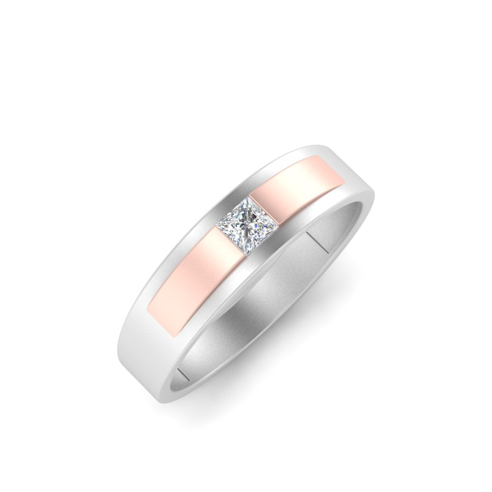 men’s princess cut solitaire diamond wedding ring | classic solitaire setting