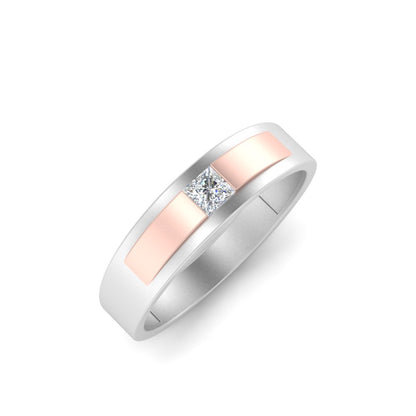 Men’s Princess Cut Solitaire Diamond Wedding Ring | Classic Solitaire Setting