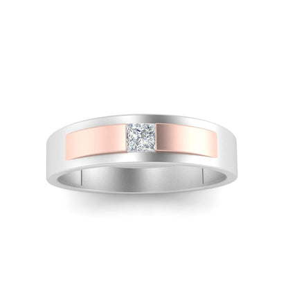 Men’s Princess Cut Solitaire Diamond Wedding Ring | Classic Solitaire Setting