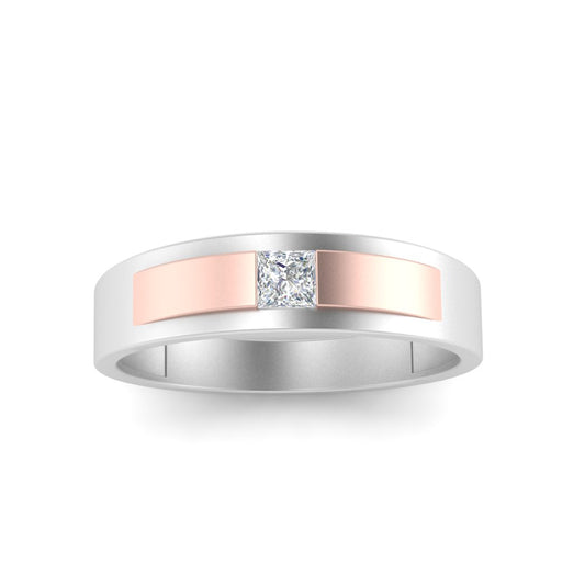 Men’s Princess Cut Solitaire Diamond Wedding Ring | Classic Solitaire Setting