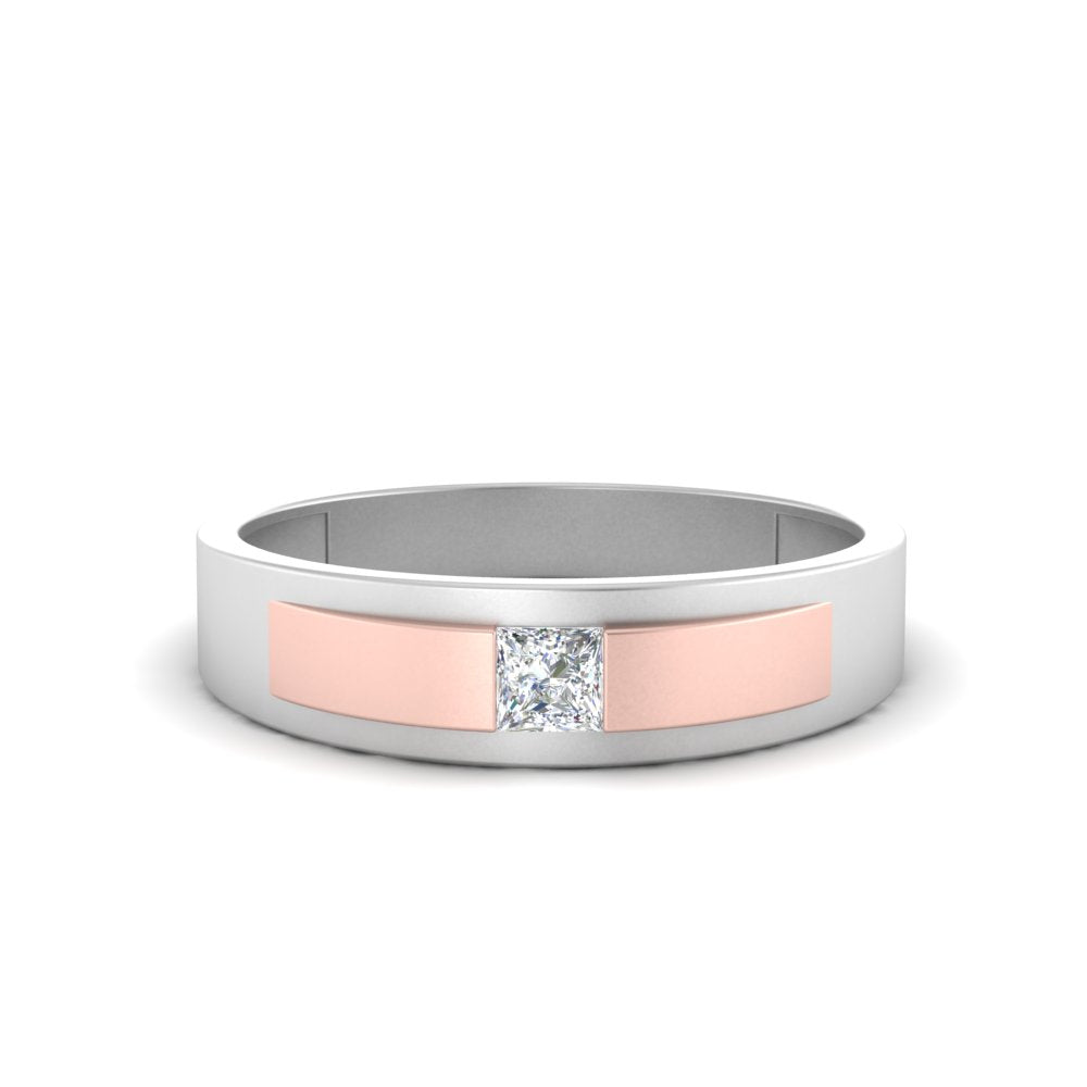 men’s princess cut solitaire diamond wedding ring | classic solitaire setting