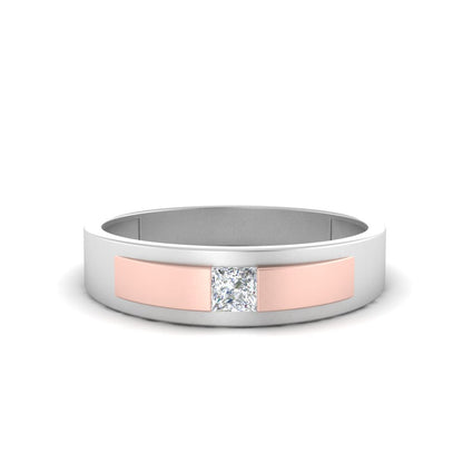 Men’s Princess Cut Solitaire Diamond Wedding Ring | Classic Solitaire Setting