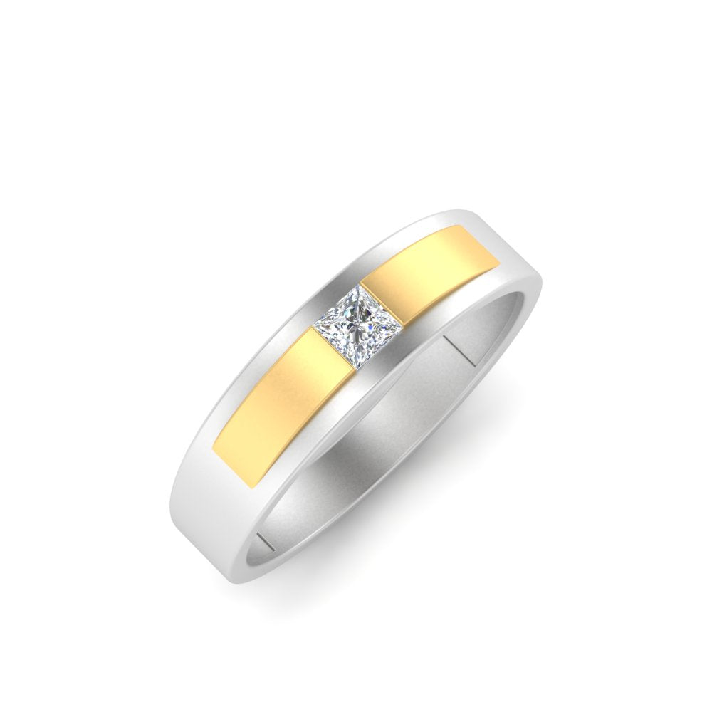 men’s princess cut solitaire diamond wedding ring | classic solitaire setting