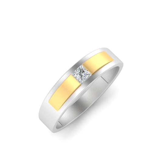 Men’s Princess Cut Solitaire Diamond Wedding Ring | Classic Solitaire Setting