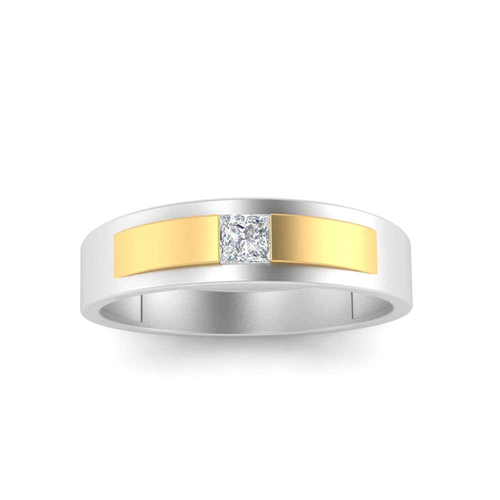 men’s princess cut solitaire diamond wedding ring | classic solitaire setting