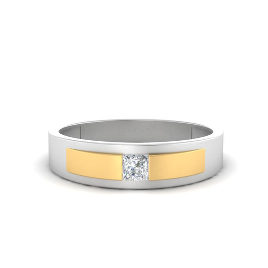 Men’s Princess Cut Solitaire Diamond Wedding Ring | Classic Solitaire Setting