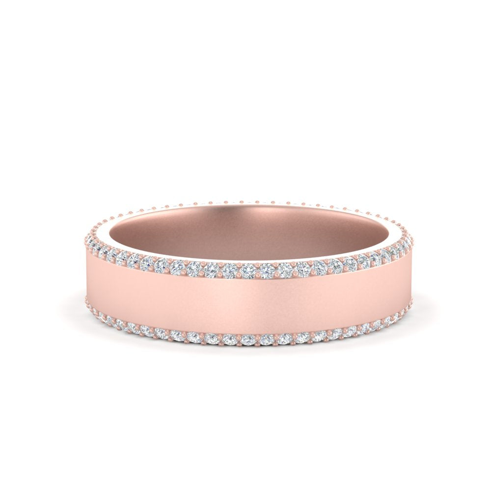 men’s round brilliant pavé diamond eternity band | classic eternity setting