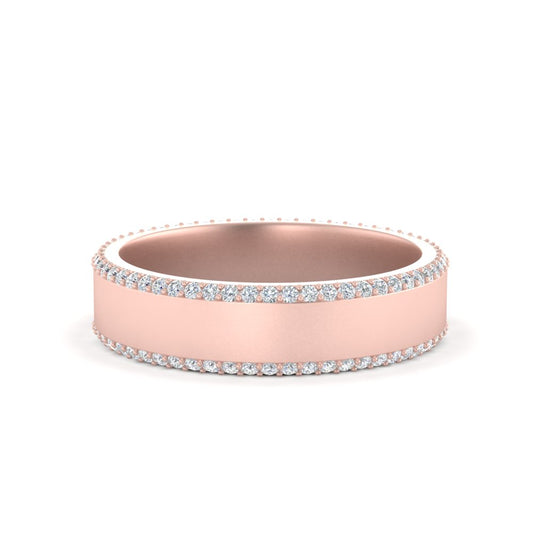 Men’s Round Brilliant Pavé Diamond Eternity Band | Classic Eternity Setting
