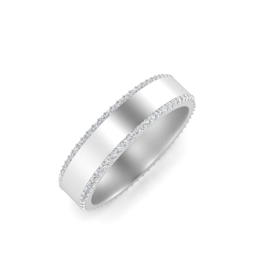 men’s round brilliant pavé diamond eternity band | classic eternity setting
