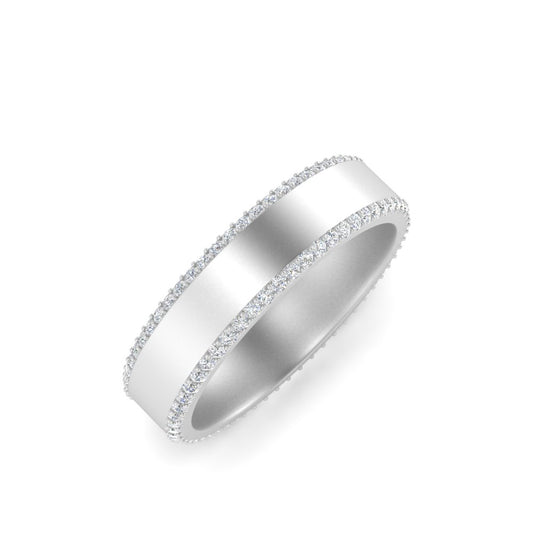 Men’s Round Brilliant Pavé Diamond Eternity Band | Classic Eternity Setting