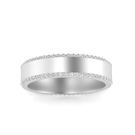 Men’s Round Brilliant Pavé Diamond Eternity Band | Classic Eternity Setting