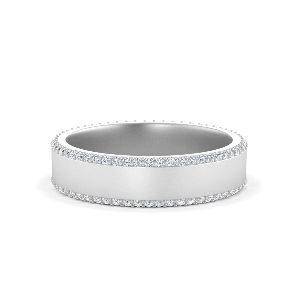 men’s round brilliant pavé diamond eternity band | classic eternity setting
