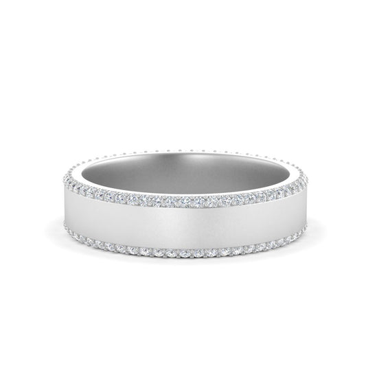 Men’s Round Brilliant Pavé Diamond Eternity Band | Classic Eternity Setting