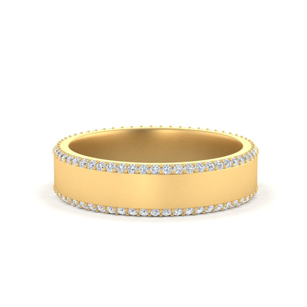 men’s round brilliant pavé diamond eternity band | classic eternity setting