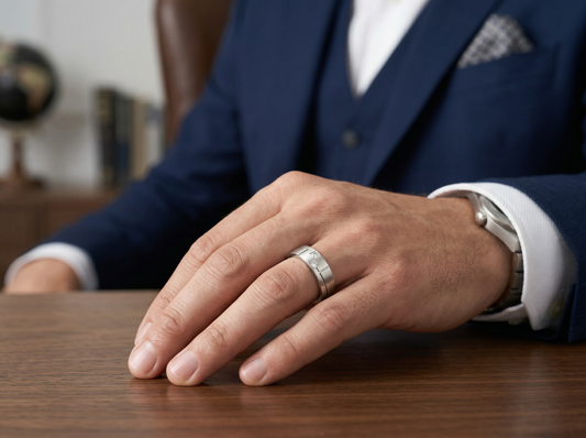 Men’s Two Stone Princess Cut Diamond Band | Classic Studded Design