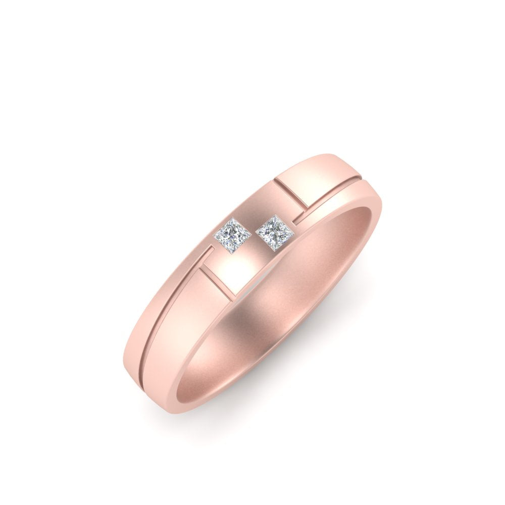 men’s two stone princess cut diamond band | classic studded design