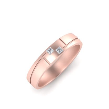 Men’s Two Stone Princess Cut Diamond Band | Classic Studded Design