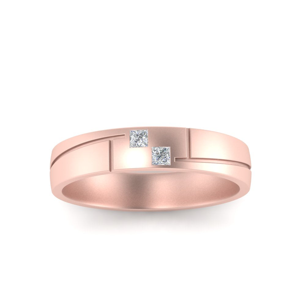 men’s two stone princess cut diamond band | classic studded design