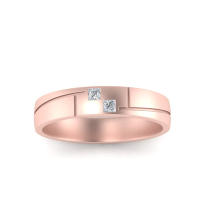 Men’s Two Stone Princess Cut Diamond Band | Classic Studded Design