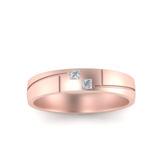 Men’s Two Stone Princess Cut Diamond Band | Classic Studded Design