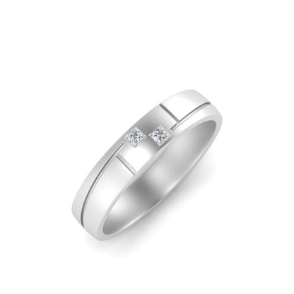 Men’s Two Stone Princess Cut Diamond Band | Classic Studded Design