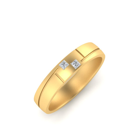 Men’s Two Stone Princess Cut Diamond Band | Classic Studded Design