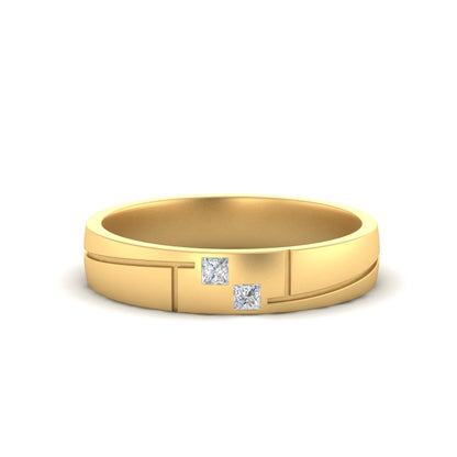 Men’s Two Stone Princess Cut Diamond Band | Classic Studded Design