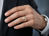 Men’s Asscher Cut Solitaire Diamond Band | Classic Wide Setting