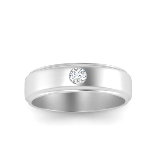 Men’s Round Brilliant Solitaire Diamond Band | Classic Minimal Setting
