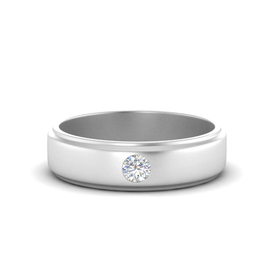Men’s Round Brilliant Solitaire Diamond Band | Classic Minimal Setting