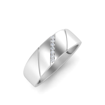 Men’s Seven Stone Round Diamond Band | Brushed Finish Classic Setting