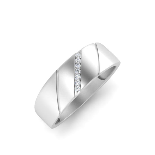 Men’s Seven Stone Round Diamond Band | Brushed Finish Classic Setting
