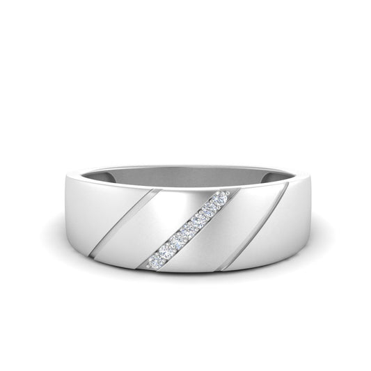 Men’s Seven Stone Round Diamond Band | Brushed Finish Classic Setting