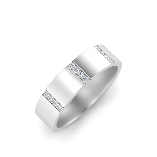 Men’s Princess Cut Diamond Eternity Band | Brushed Finish Modern Setting