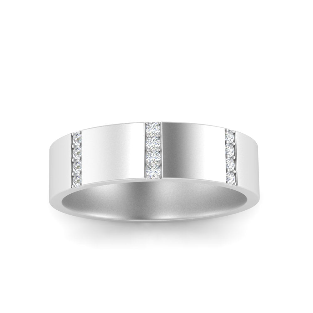 men’s princess cut diamond eternity band | brushed finish modern setting