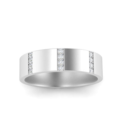 Men’s Princess Cut Diamond Eternity Band | Brushed Finish Modern Setting