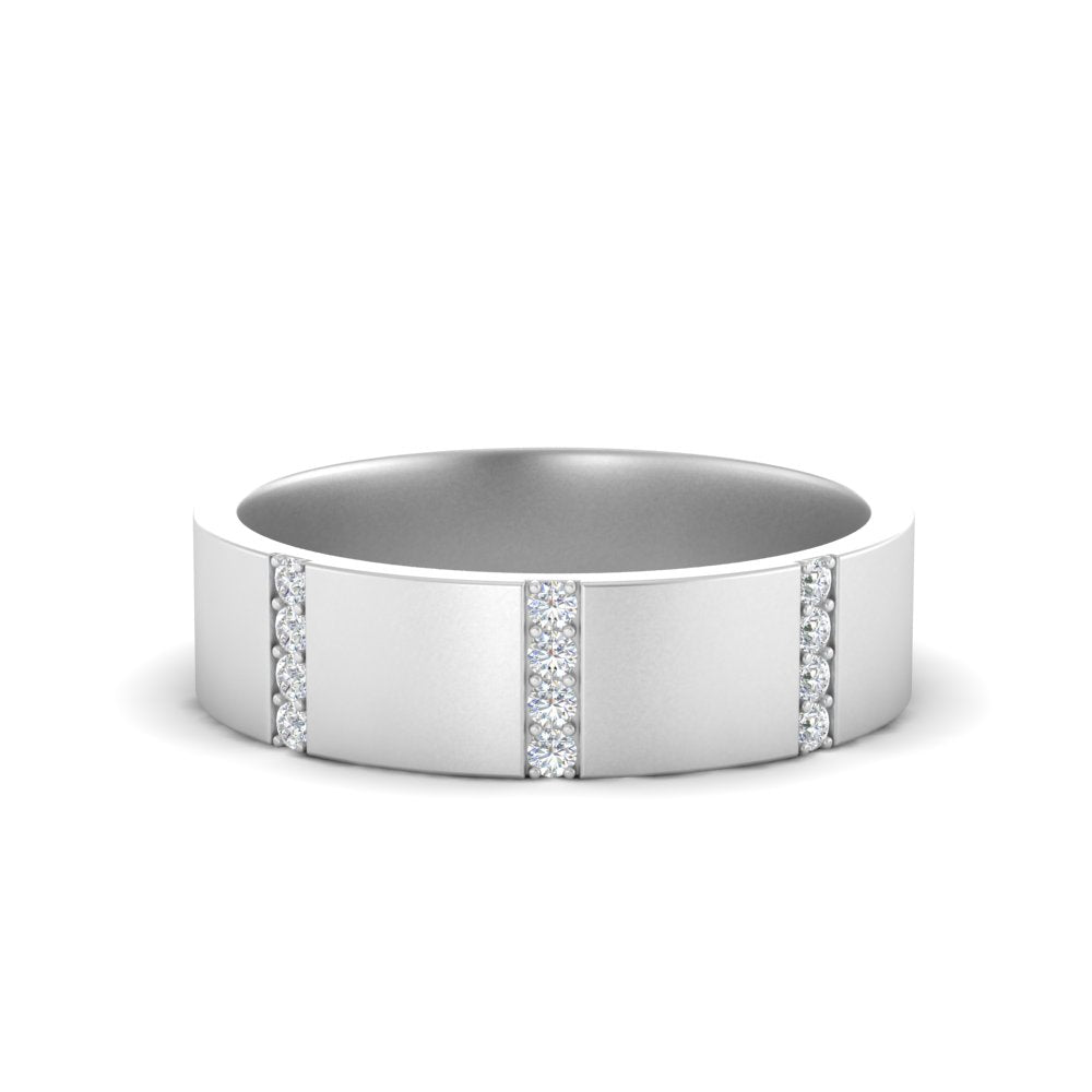 men’s princess cut diamond eternity band | brushed finish modern setting