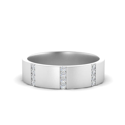 Men’s Princess Cut Diamond Eternity Band | Brushed Finish Modern Setting