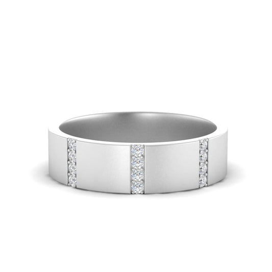 Men’s Princess Cut Diamond Eternity Band | Brushed Finish Modern Setting