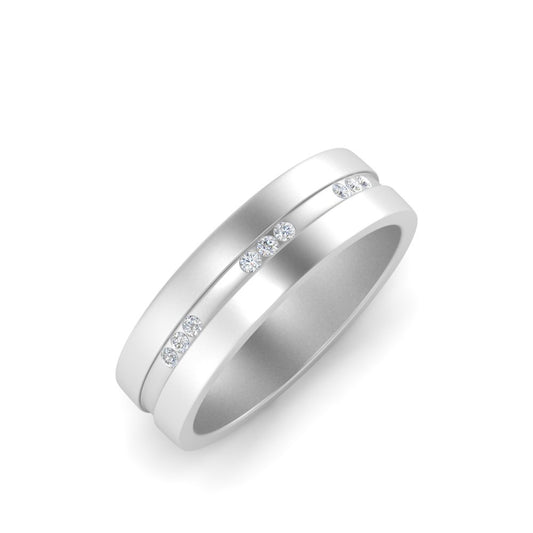 Men’s Three Stone Round Diamond Ring | Balanced Harmony Design