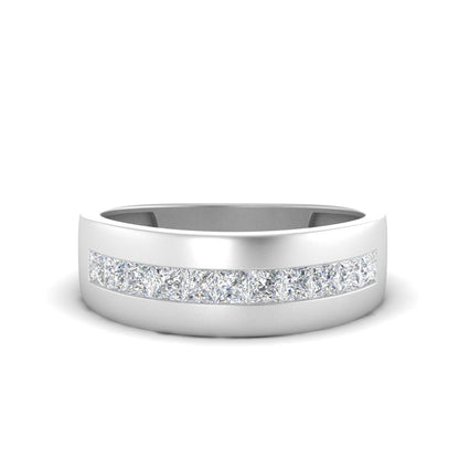 Men’s Princess Cut Diamond Channel Band | Milgrain Classic Setting