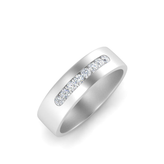Men’s Round Diamond Channel Set Band | Nine Stone Classic Design