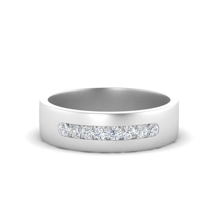 Men’s Round Diamond Channel Set Band | Nine Stone Classic Design